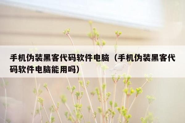 手机伪装黑客代码软件电脑（手机伪装黑客代码软件电脑能用吗）