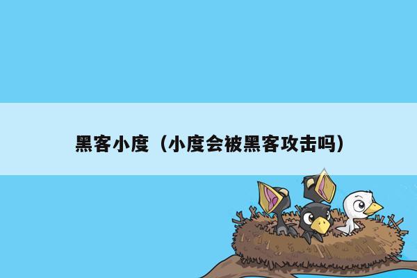 黑客小度（小度会被黑客攻击吗）